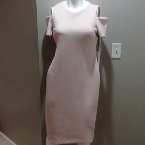 Calvin Klein light pink cold shoulder dress size 8